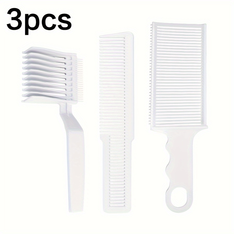 Image of 3pcs/set Barber Fade Comb, Professional Curved Positioning Comb, Hair Cutting Comb, Professional Hair Cutting Comb Heat Resistant Flat Top Comb Clipper Comb Curved Positioning Comb