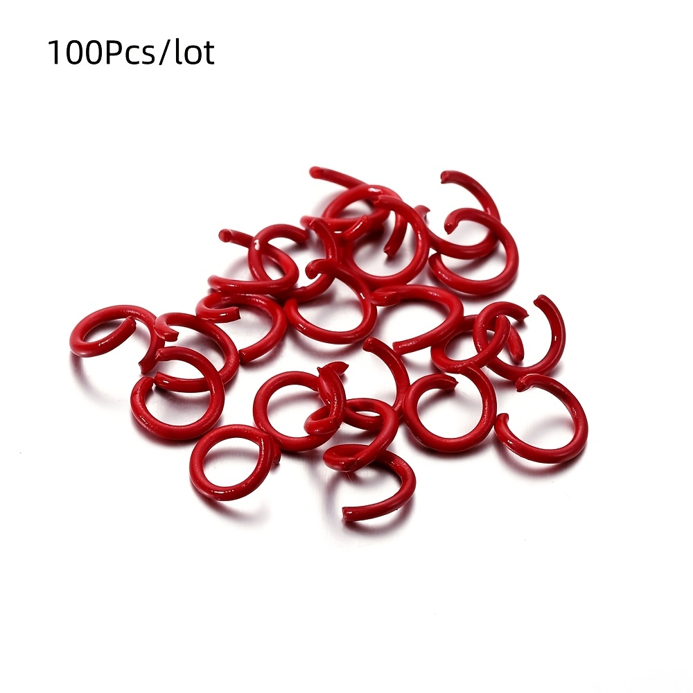 TEMU 100 pezzi 1.2X8Mm Anelli di Metallo Colorati, Connettore ad Anello per Creazione di Gioielli, Accessori, Forniture All'Ingrosso