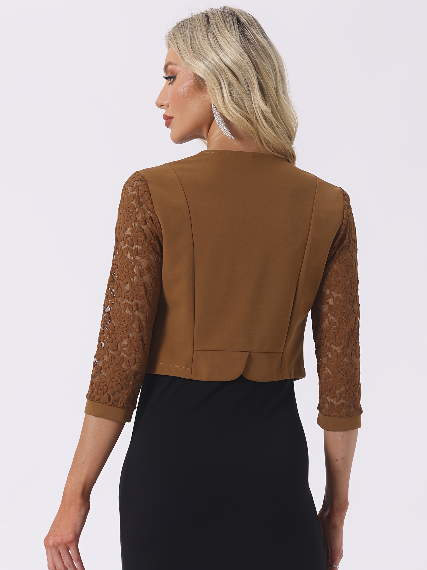 brown shrug for dresses Mid-weight ribbed shrug main image 0
