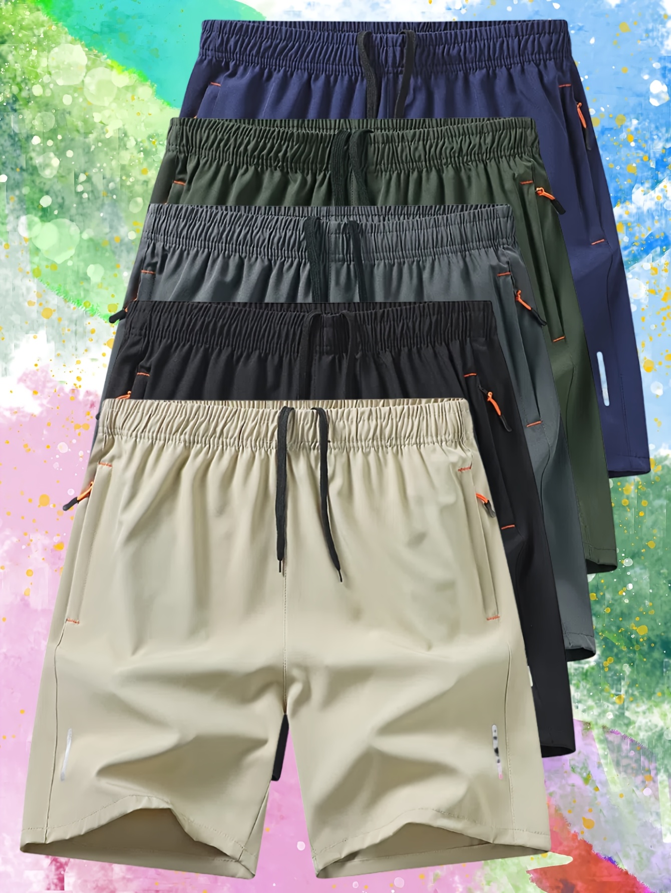 Men'S Summer Sports Casual Shorts Made from Woven Polyester Fabric with a Cool Feel, Suitable for Camping, Hiking, And Cycling.