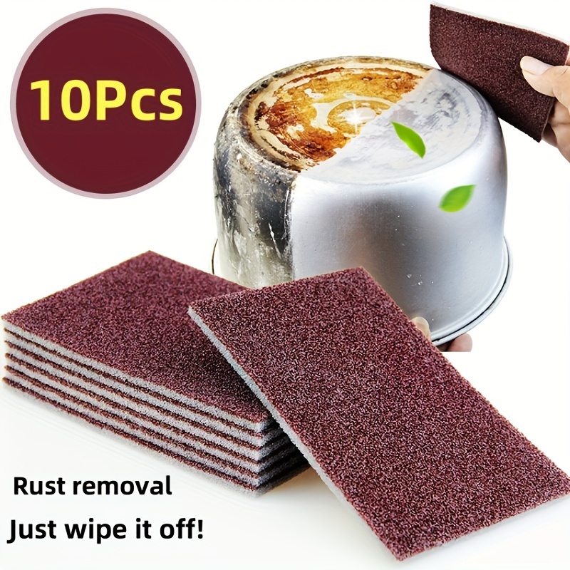 

10pcs - Diamond Sponge Wipe - Kitchen Cleaning Magic Wipe - Pot Bottom Washing Tool - Dirt And Stain Removal Cutting Board - Rust Stainless Steel Pot Cleaning - Brush Pot And Dish Washing