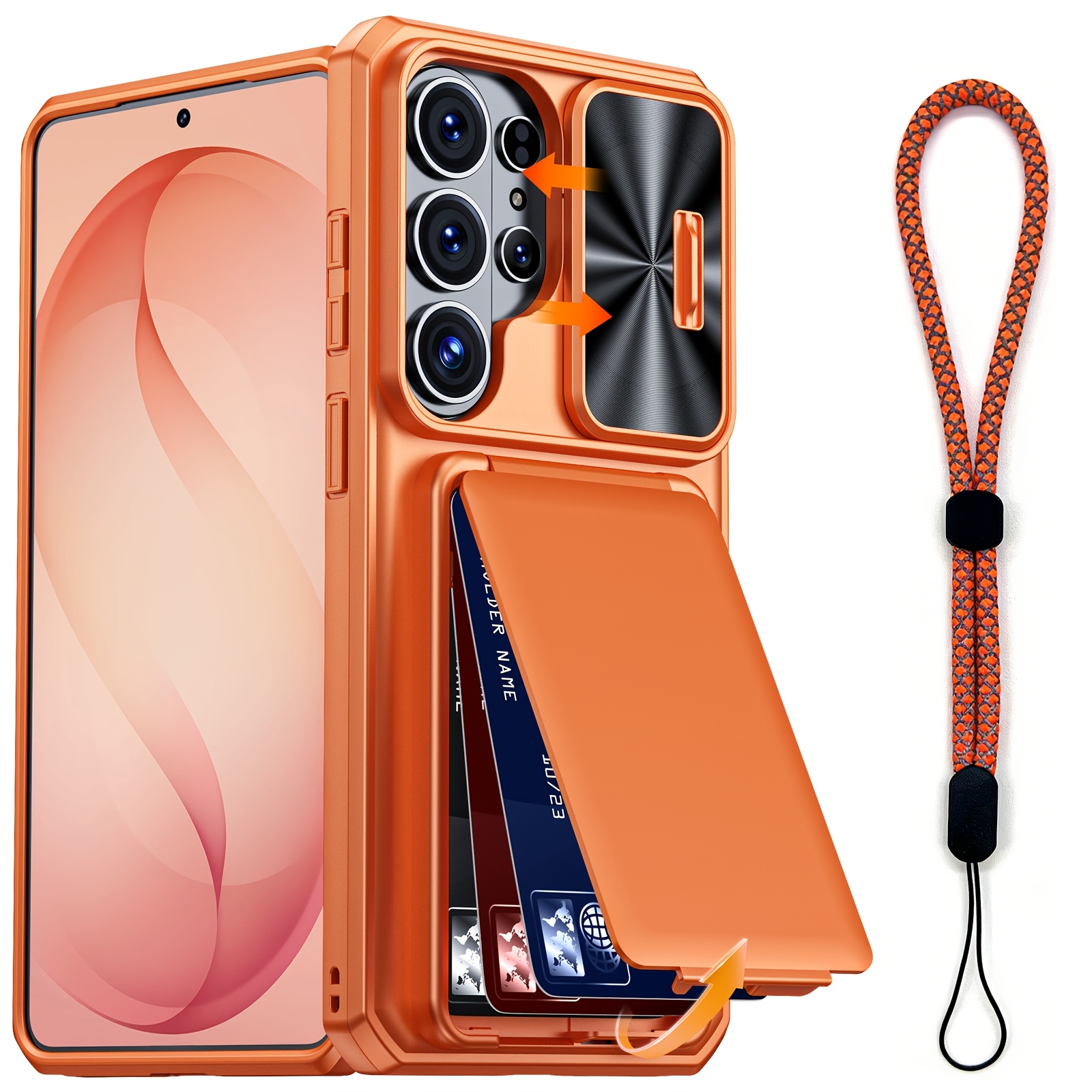 TEMU Phone Case: Wefor Suitable For Galaxy S26 Ultra 2026 6.9" Case Wallet+lanyard Wrist Strap, Built-in Card Holder (3-4 Cards) & Slide Camera Cover
