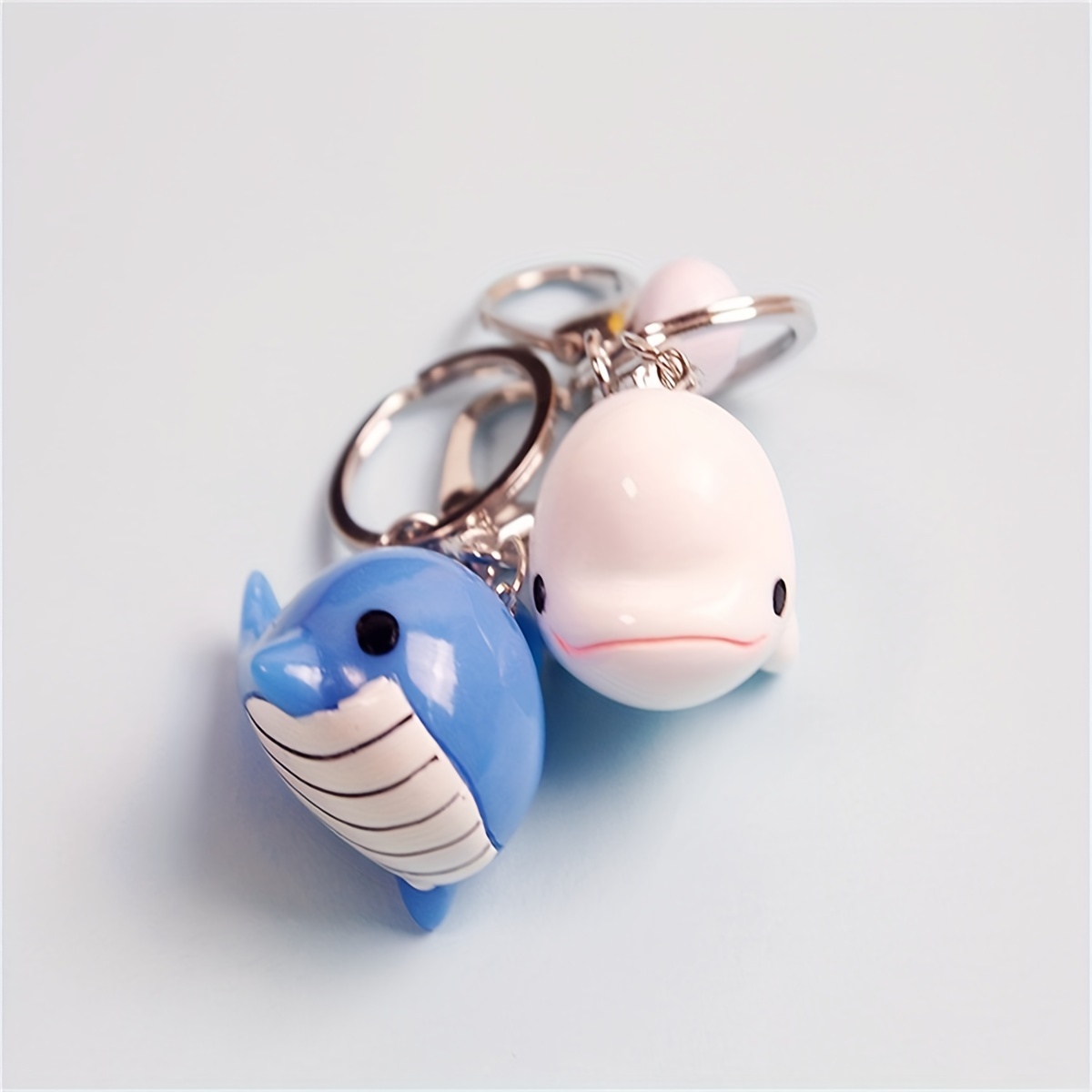 Cute Dolphin Blue Whale Stereoscopic Keychain Creative - Temu