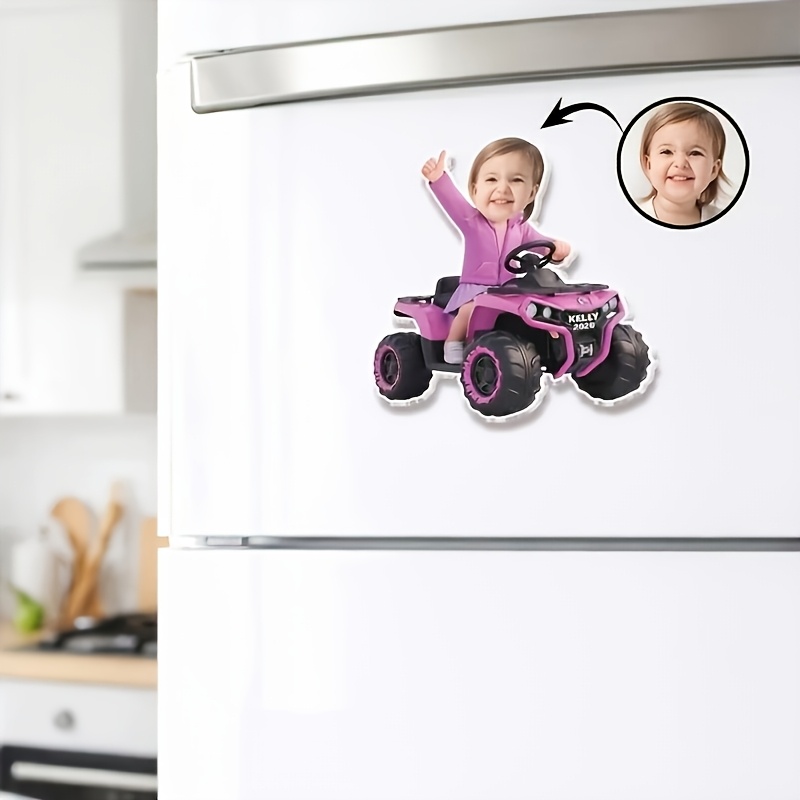 TEMU Custom Photo Fridge Magnet, Personalized Atv Off-road Car Kitchen Magnet, Boys' Photo Magnet, Motorcycle Photo Magnet, Baby Photo Magnet