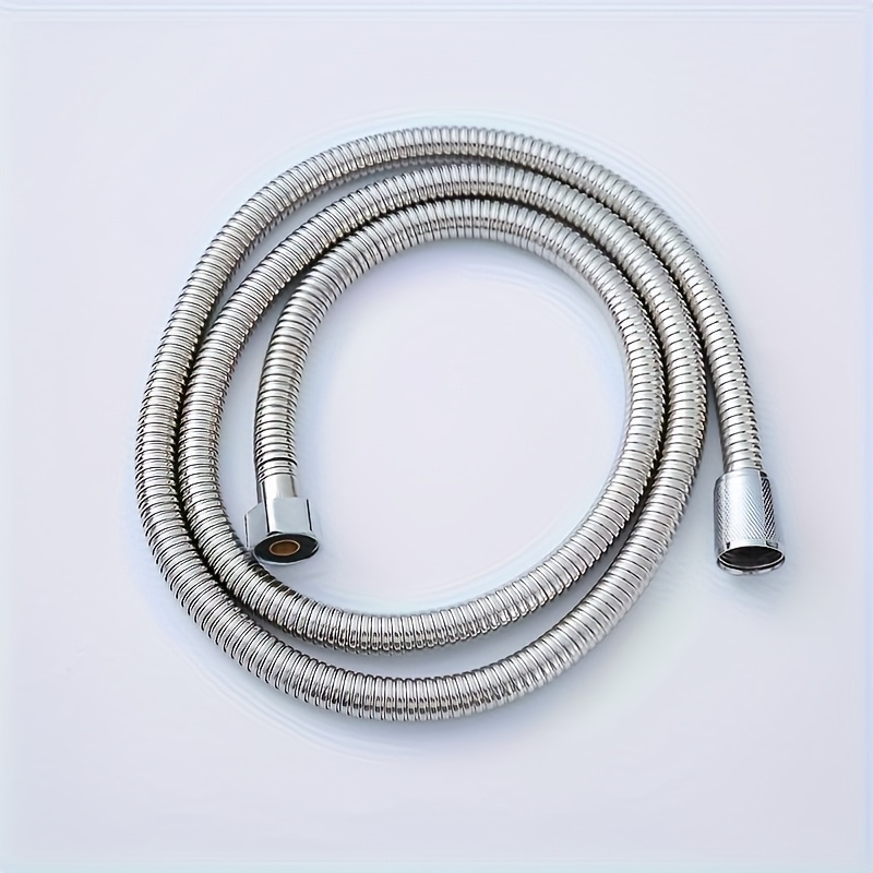Image of A Durable Silvery Shower Hose, A 200cm/78.7in Long Connection Pipe For The Showerhead, Leak-proof And -free, Easy For Installation, Equipped With A Universal G 1/2" Connection