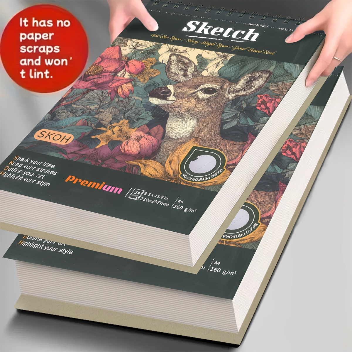 imagen del artículo skoh cuaderno de     con anillas en  , tamaño a4,   para dibujar y hacer  , páginas desprendibles con cubierta y papel  s, encuadernación en   para artistas, cuaderno de       para lápiz, marcador, - regalo para principiantes/profesionales