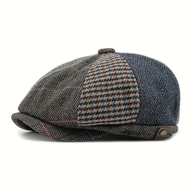 TEMU Cappello Cappello Ottagonale Retro Britannico da Cappello da Ragazzo Cappello da Telaio in Tweed con d'Anatra