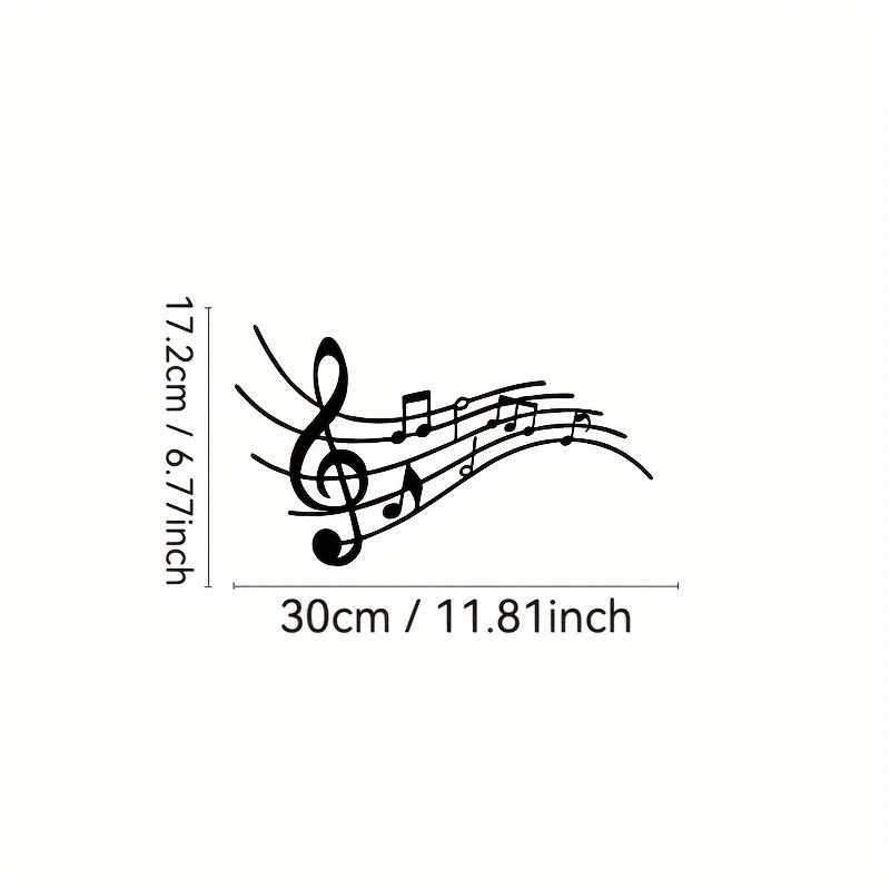 Image of Art Metal Music Notes Wall Sculpture, Modern Elegant Musical Note Wall Decor, Farmhouse Inspired Treble Clef & Staff Metal Wall Sign, Home Music Room Wall Art Piece - Set Of 1