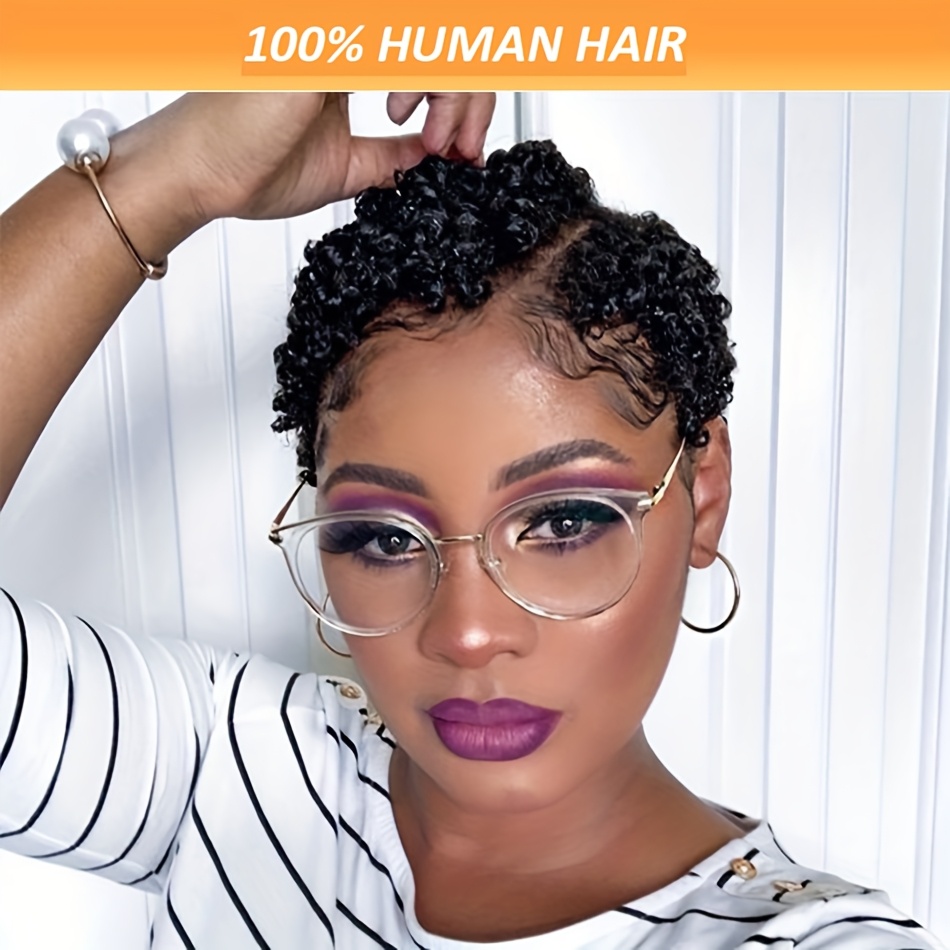 

Chic -inch Cut Afro Wig Human Hair For Women - 13x4 Hd Lace, 150% Density Short Curly Lace Wigs For A Sweet, Cool And Comfortable Look