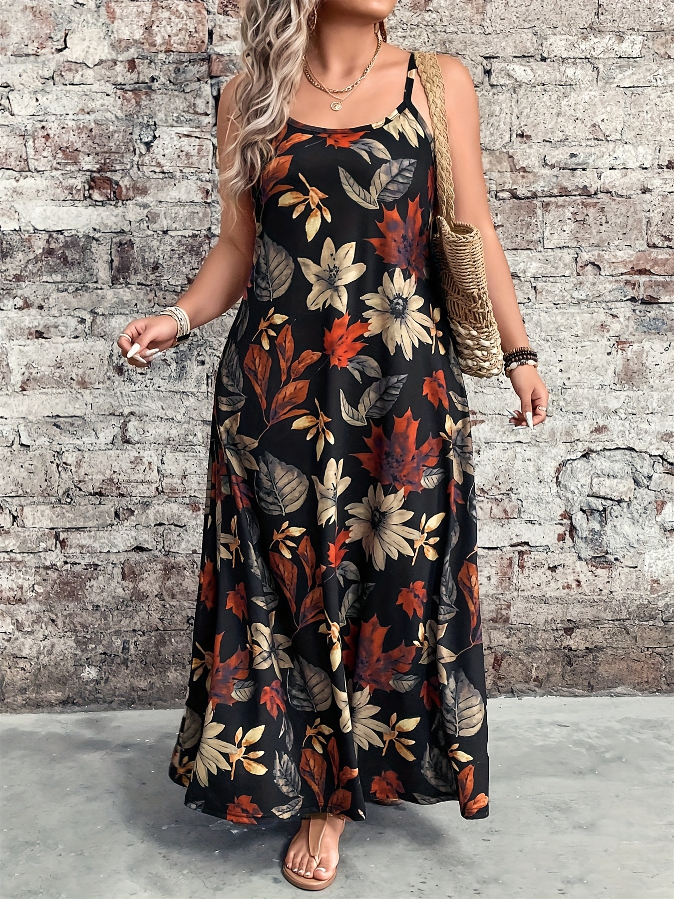 plus size womens plus size bohemian floral print sleeveless - Temu Germany