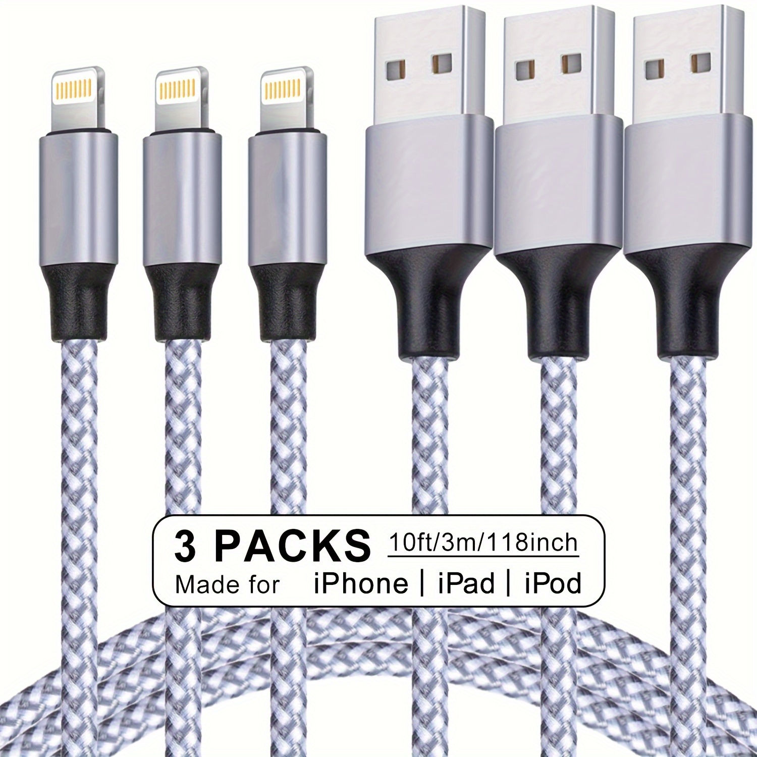 Cable de carga rápida largo para iPhone 12 13 14 de 6 pies, [certificado  MFi de Apple], cable USB C a Lightning, puerto tipo C compatible con cable  de