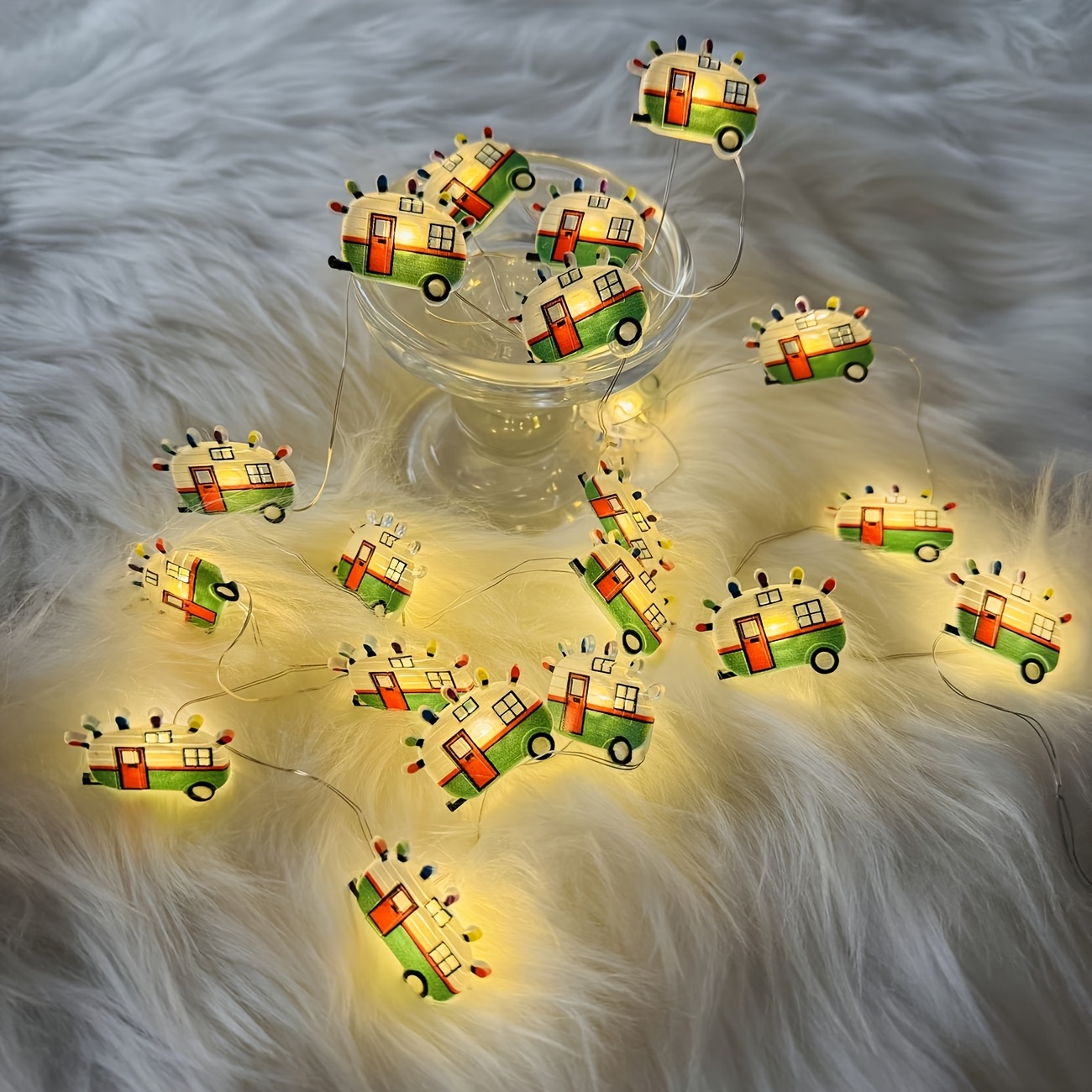 1 Set Of Rv-shaped Led Wire Lights For Room And Bedroom Atmosphere Decoration, Birthdays, Parties, And Holiday Decorations. Battery-powered (batteries Not Included) Halloween Christmas