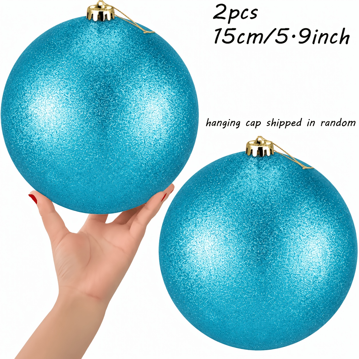 TEMU 2pcs, 15cm Oversized Christmas Ball Decorations Shining - Enormous Oversized Plastic Christmas Balls, Large Hanging Christmas Tree Decorations,