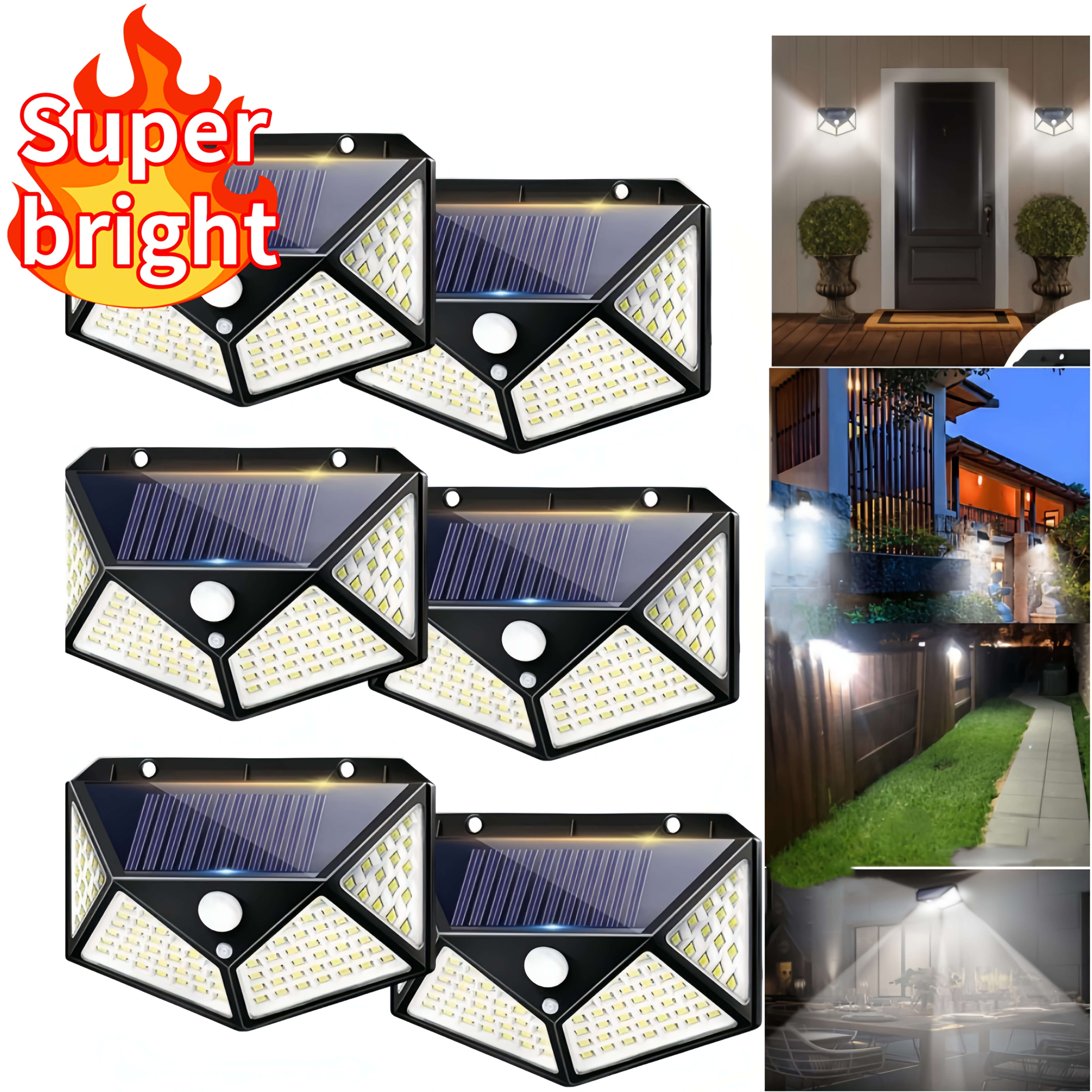 

6 Packages Of Solar Ip44 Waterproof Led Outdoor Lights, -saving , 3 Lighting , 270° Lighting, Suitable For Courtyards, Gardens, Lawns, Patios, Courtyards, Fences And