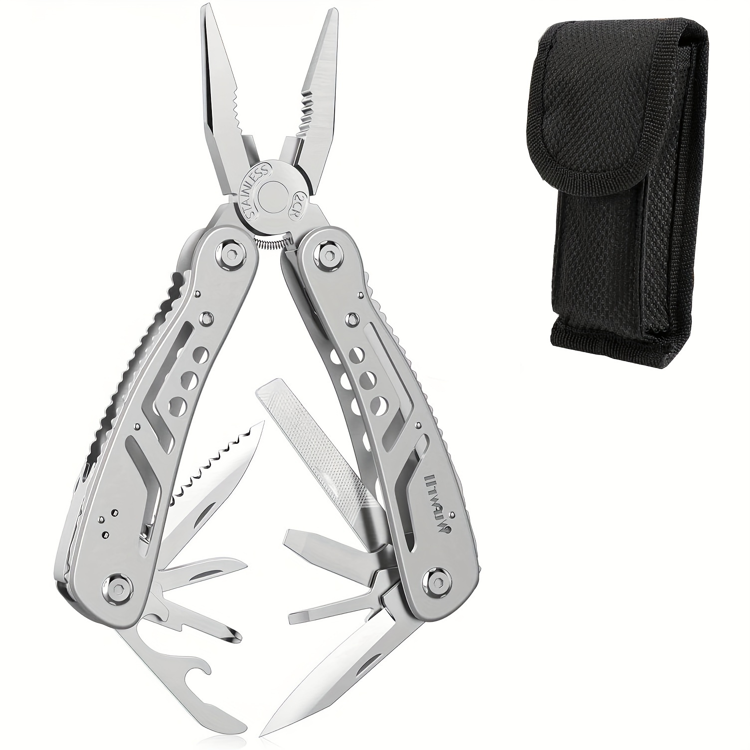 14 In 1 Portable Multitool Stainless Steel Pliers Knife Screw