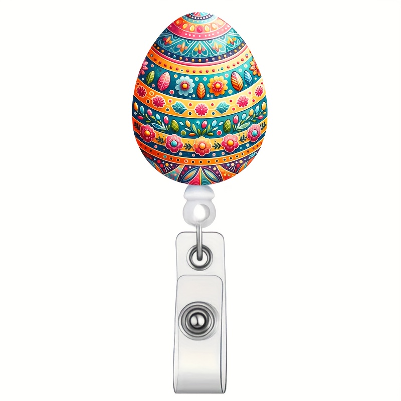 Easter Eggs Reel Holder Retractable Id Clip Name Tag Card - Temu