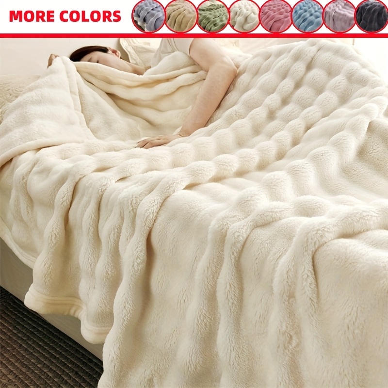 

1pc Double-sided Plush Blanket, Casual -friendly Warm Throw Blanket, Bedroom , Multifunctional Blanket For Home Office Camping Car Travel, Bedroom Decor,