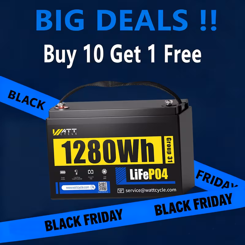 buy ten free eleven total black friday battery deals 12v 100ah lifepo4 lithium deep cycles battery low temperature protection ideal for rvs golf boats with built in bms safety 4