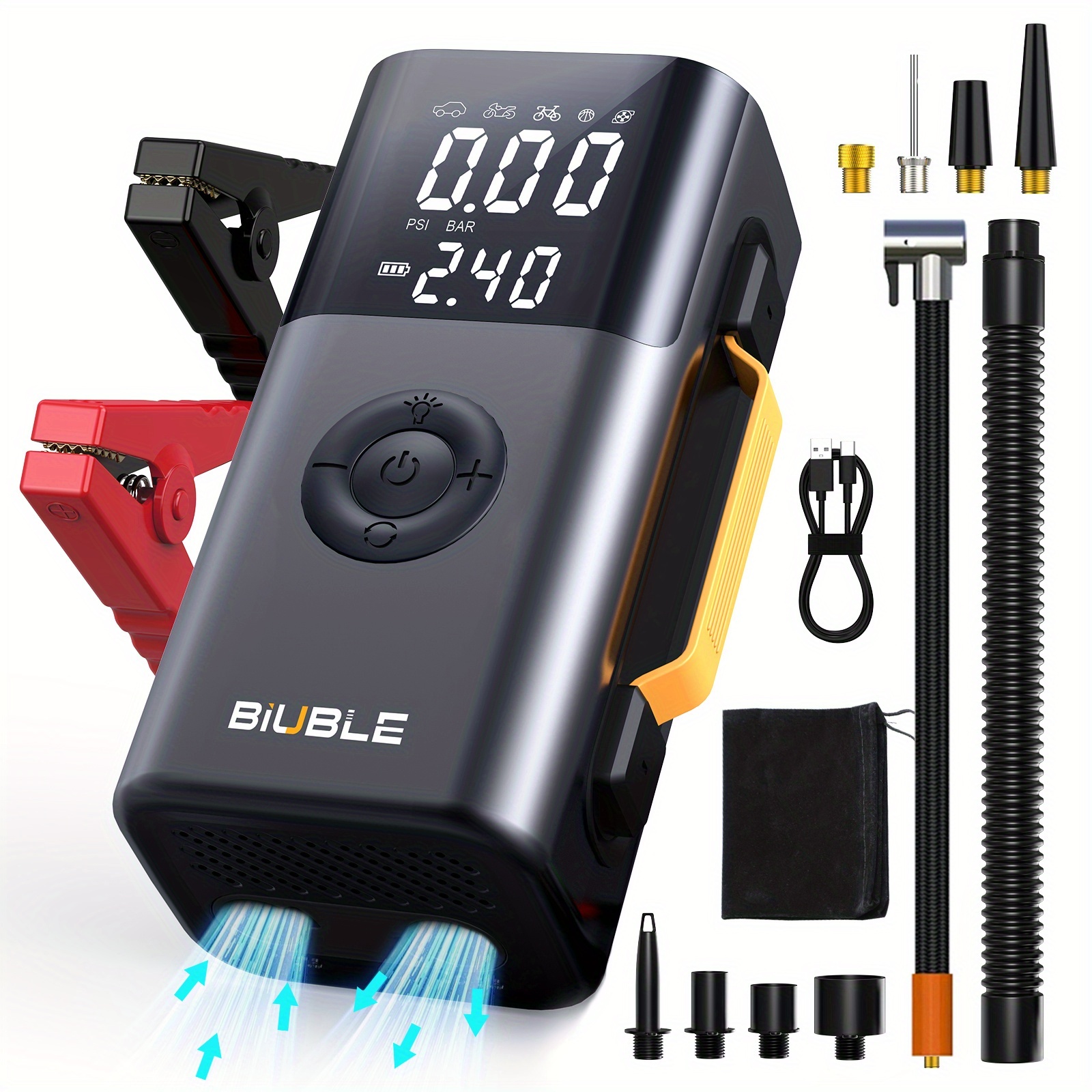 portable car jump starter air compressor 8500a car Temu Portugal