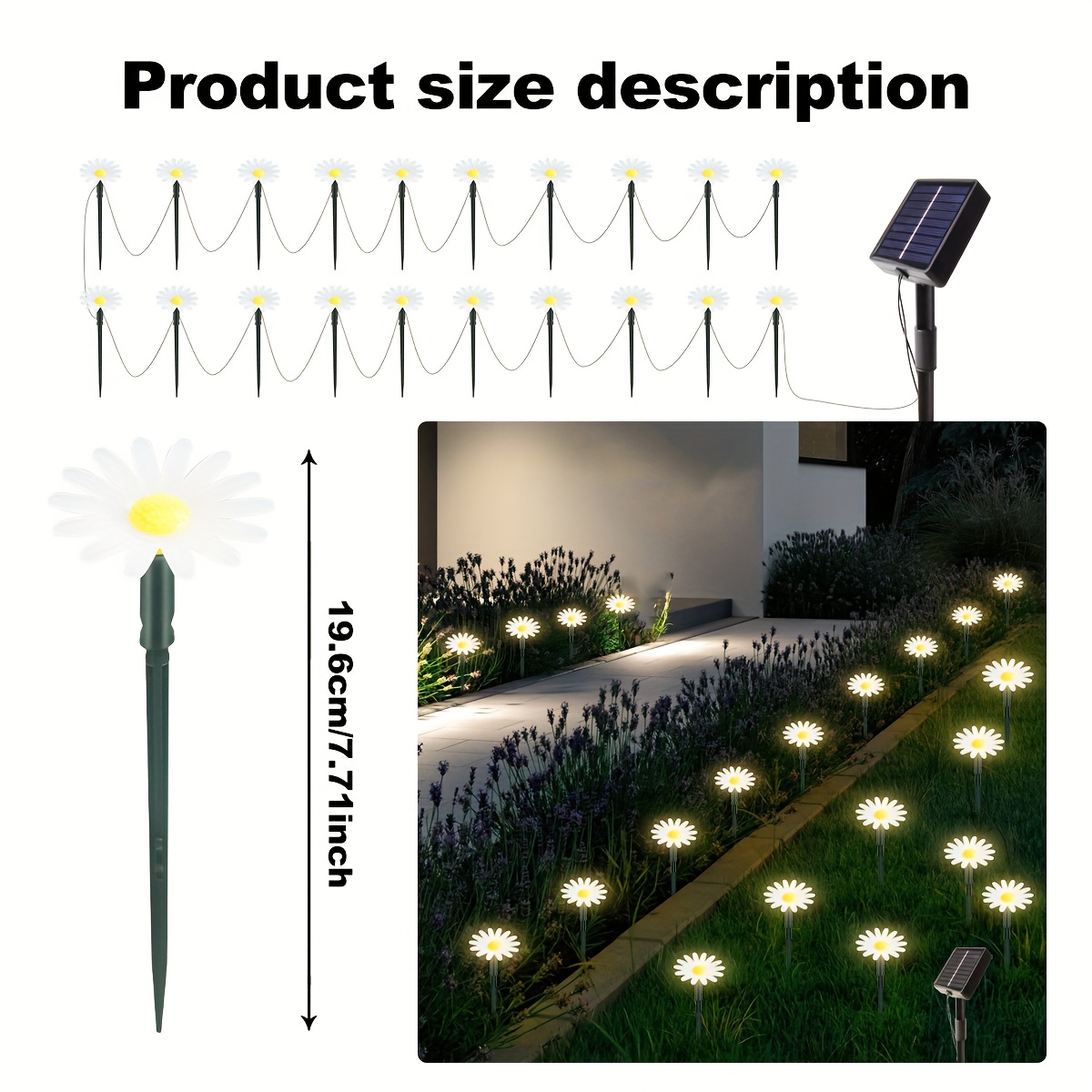 Solar Pathway Lights – 2-Pack IP65 Waterproof Bright Solar Garden Lights With Auto On/Off, 2000K-3200K Warm White For Yard, Lawn, And Flower Bed