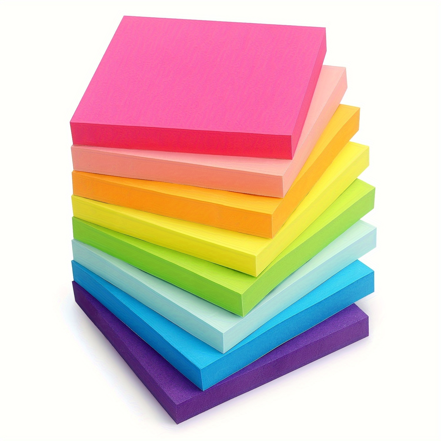 8 Pads Of 800 Sheets Sticky Notes 3x3in Self-stick Notes 8 Bright Multi Colors Purple Sticky Notes, 100 Sheet/pad