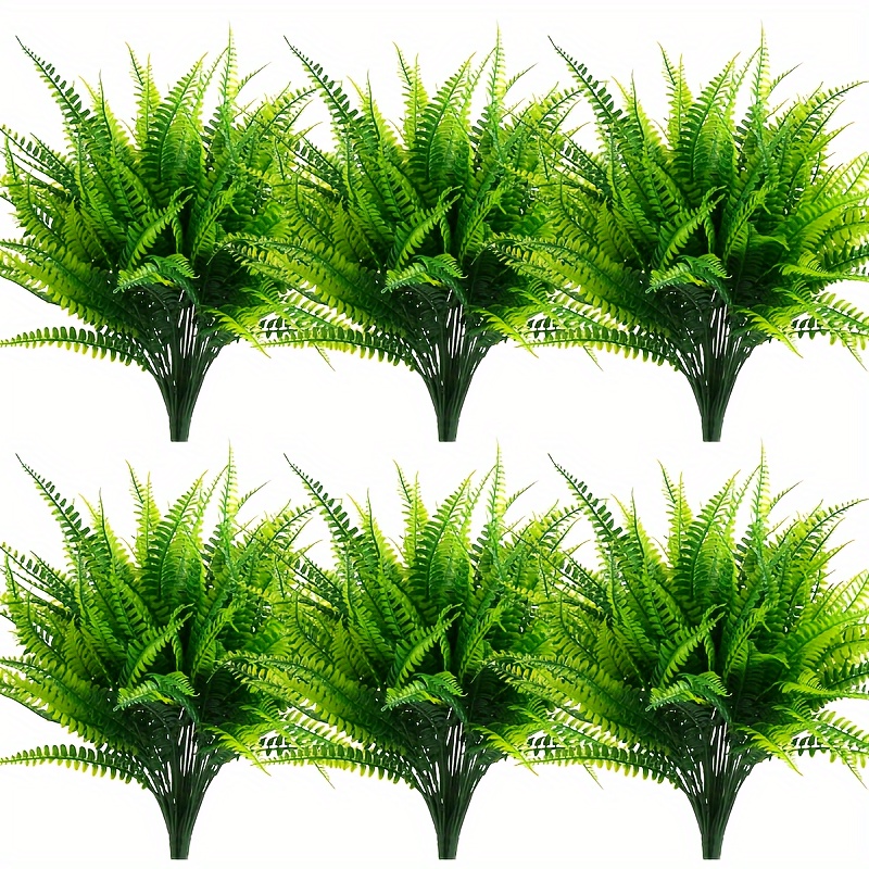 

1 Bundle Artificial Plants Greenery Artificial Ferns Plastic Plants Bushes Artificial Fake Boston Fern Plants Plastic Plants For Indoor Outdoor Home Garden Office Decor