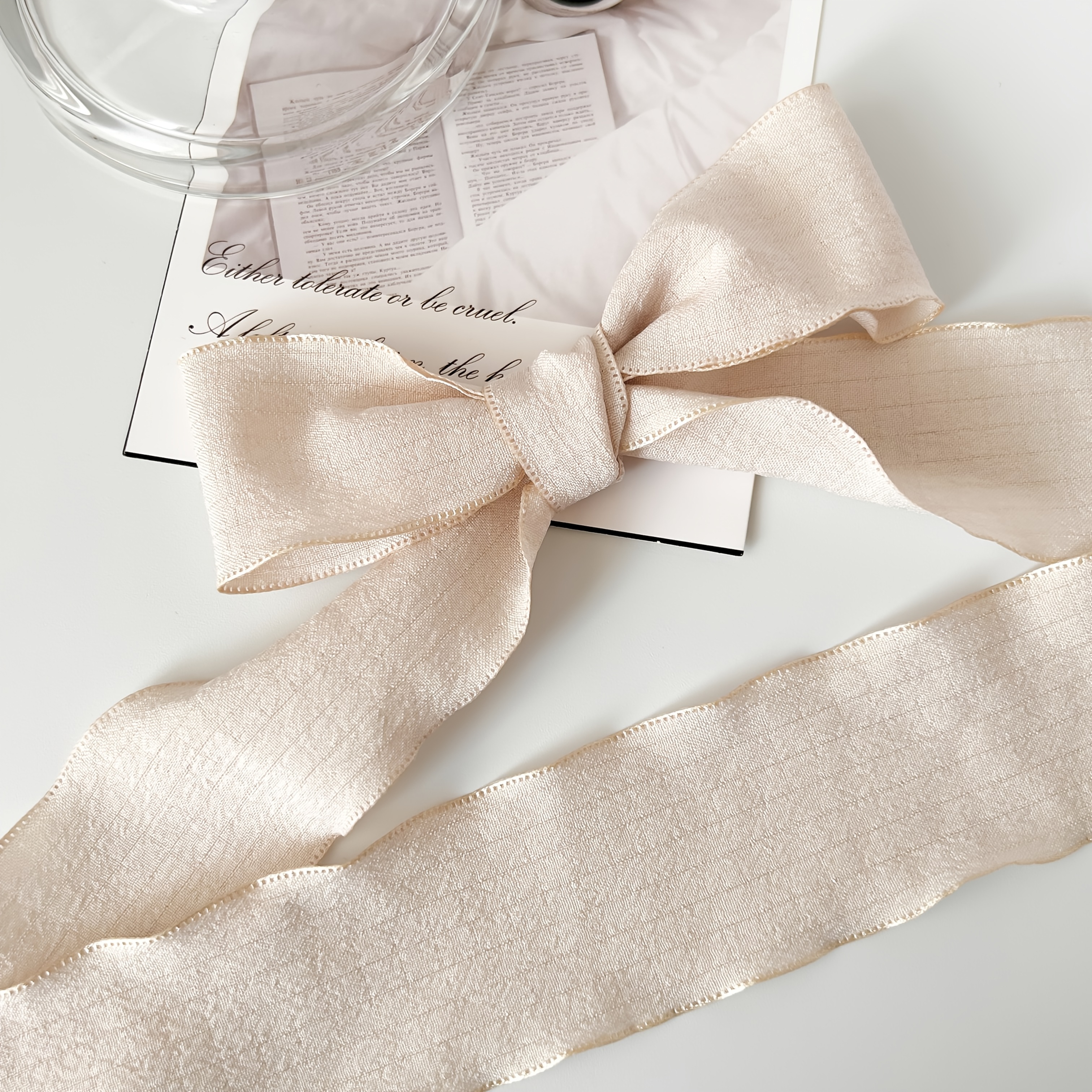 TEMU Nastro , Nastro di Raso con Bordo Ondulato, Nastro Decorativo per Bouquet da Sposa a , per Bouquet a , Confezioni Regalo, Decorazioni per Feste,