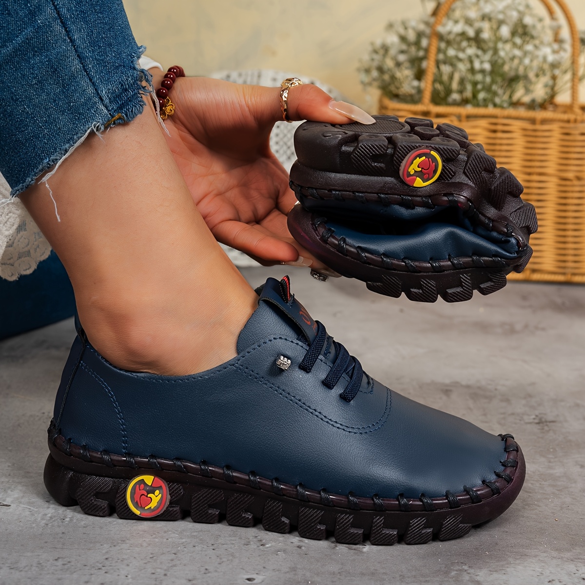 breathable cut design women's flat shoes comfortable soft - Temu