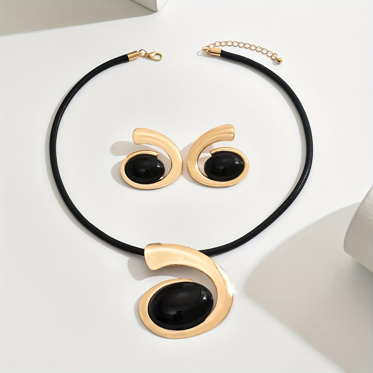 Autumn Winter Exaggerated Necklace & Earrings Set