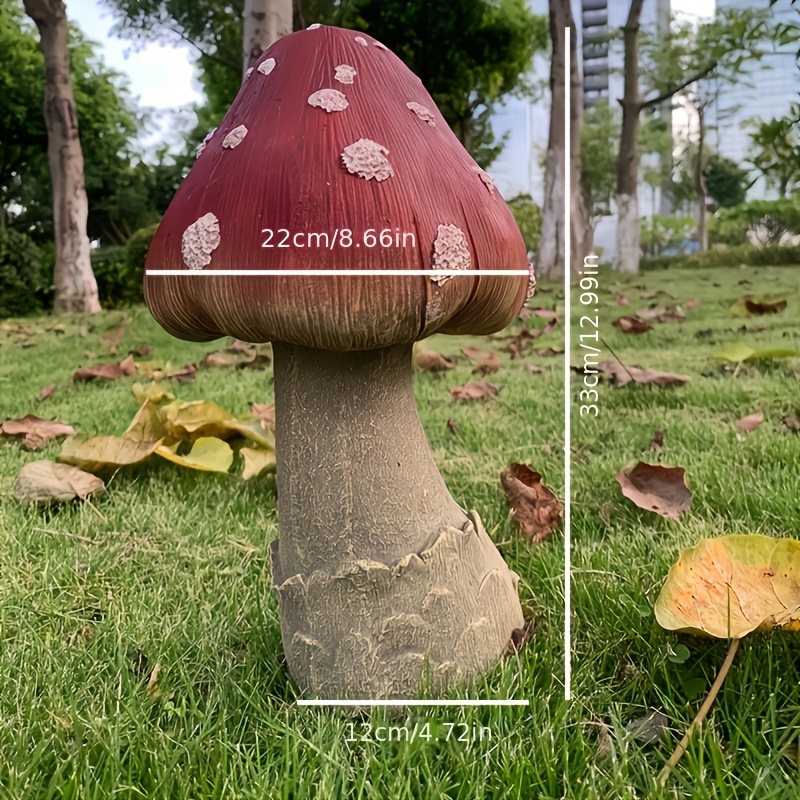 Image of Resin Mushroom Garden Statue, In Sizes, Decorative Fake Mushrooms Suitable For Outdoor Gardens, Lawns, Room Decor, Perfect For Kindergartens And Holiday Gifts, 1pc