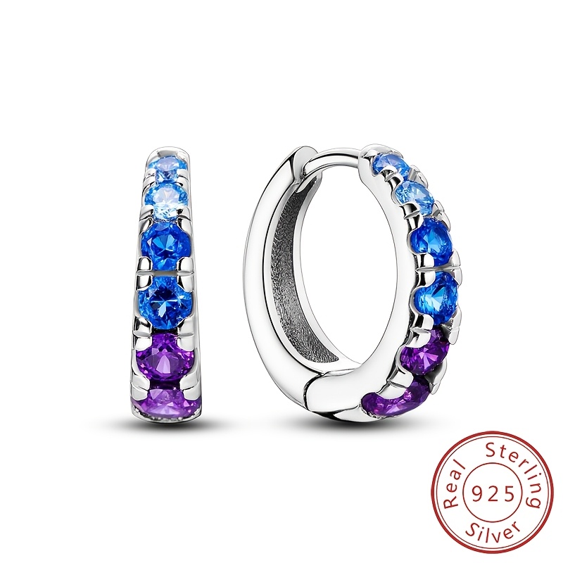 Women's 925 Silver Night Sky Gemstone Earrings, Gift