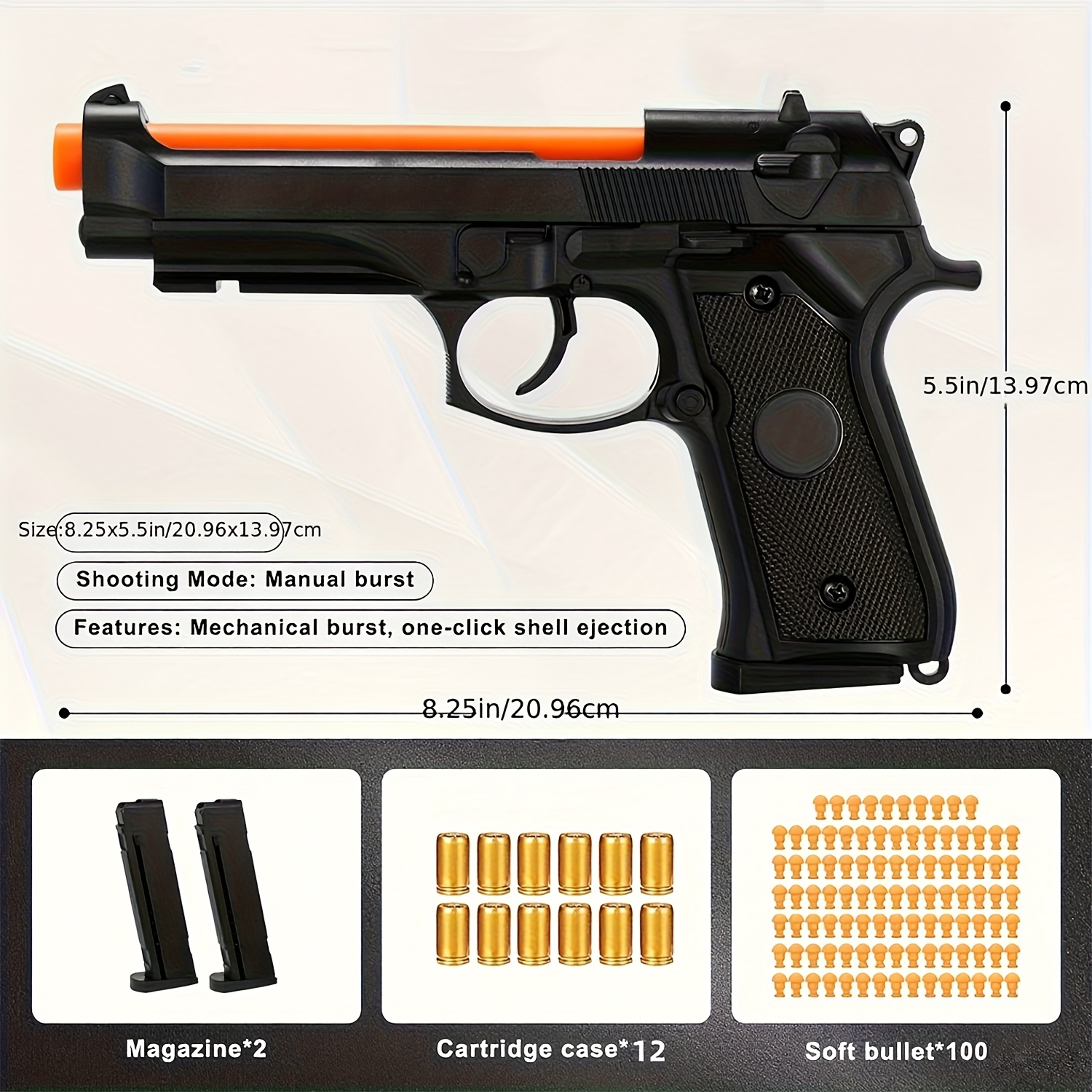 Pistolet Jouet Pliable – Téléphone Qui Se Transforme En Pistolet à Balles Souples – Avec 8 Douilles Et 20 Balles EVA – Dès 7 Ans
