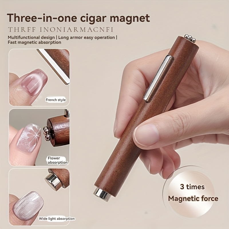 TEMU 3-in- Magnetic Nail Art Tool - Large Cylinder, Enhances Effect, Suitable For Hand And Foot Care