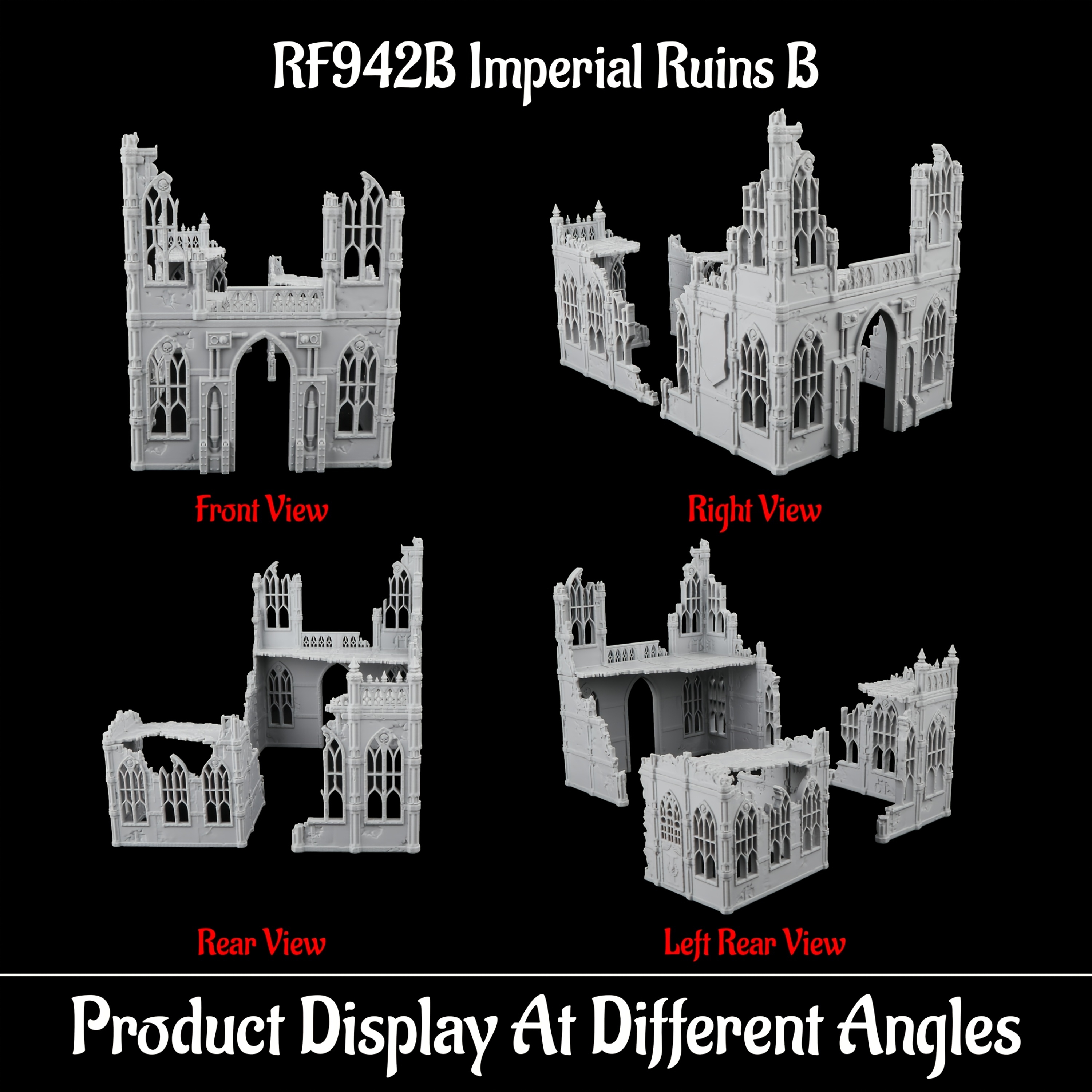 Small-Scale Models of Imperial Ruins for RPGs, Fantasy Scenery