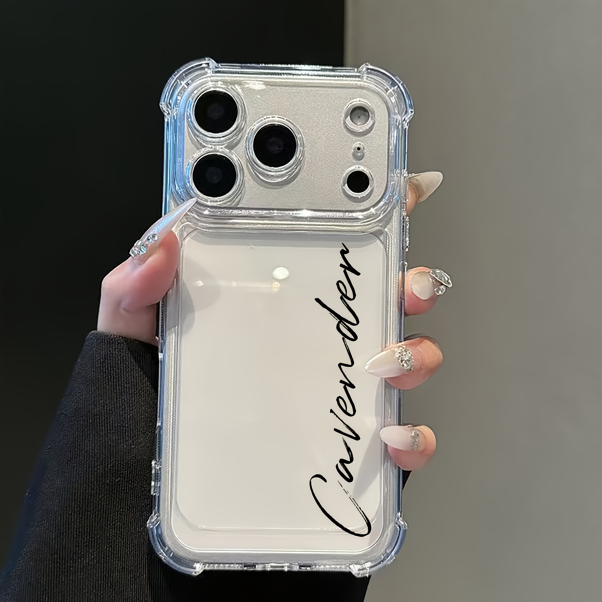TEMU Phone Case: Custom Diy Name Phone Case, Transparent Tpu With Air Cushion Corners For Drop Protection, Compatible With Iphone 17 Pro Max, 17 Air,