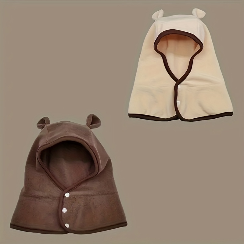 1pc kids knitted hat with scarf thick warm soft winter balaclava for boys and girls   months ear flap design hand washable durable childrens accessory for outdoor play walking travel and riding Product details 4