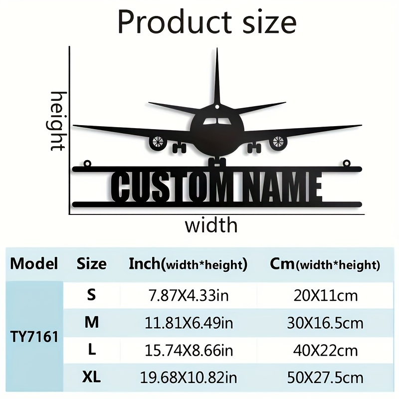 TEMU Une sculpture murale d'avion en métal personnalisable pour la décoration , avec des logos de nom personnalisés pour la décoration intérieure, un