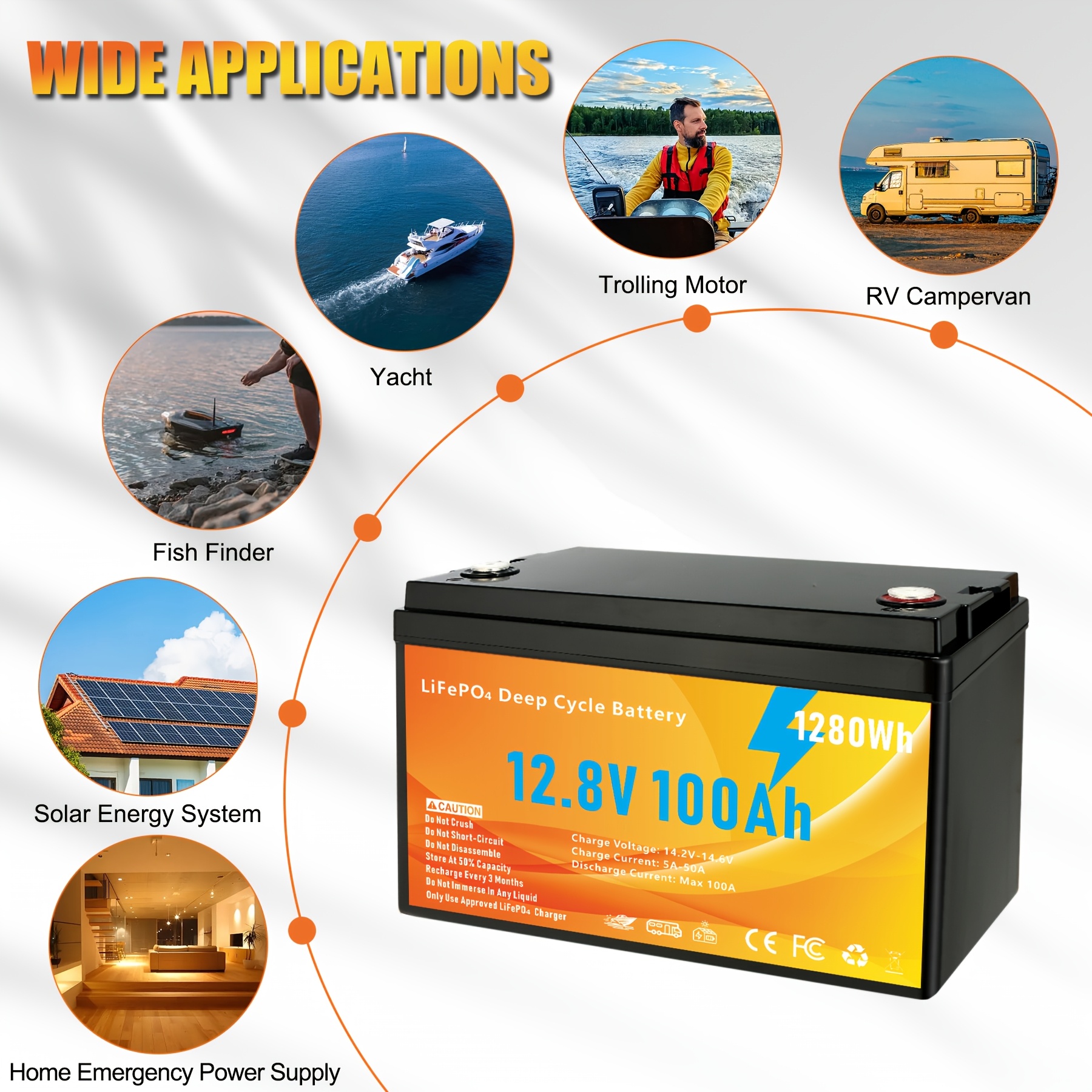 12 8v 100ah lifepo4 battery group 31 deep - Temu