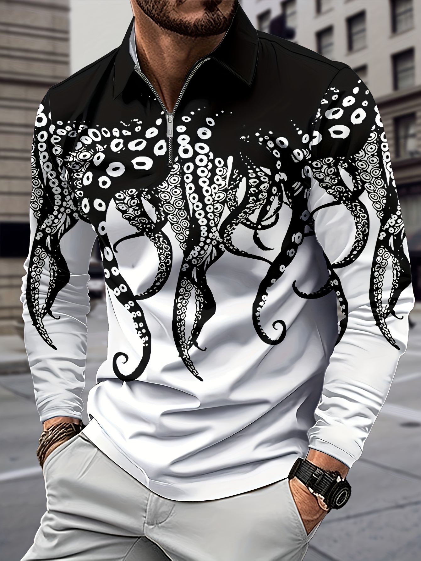 maglietta casual stampa tentacoli polpo 100% Temu Italy