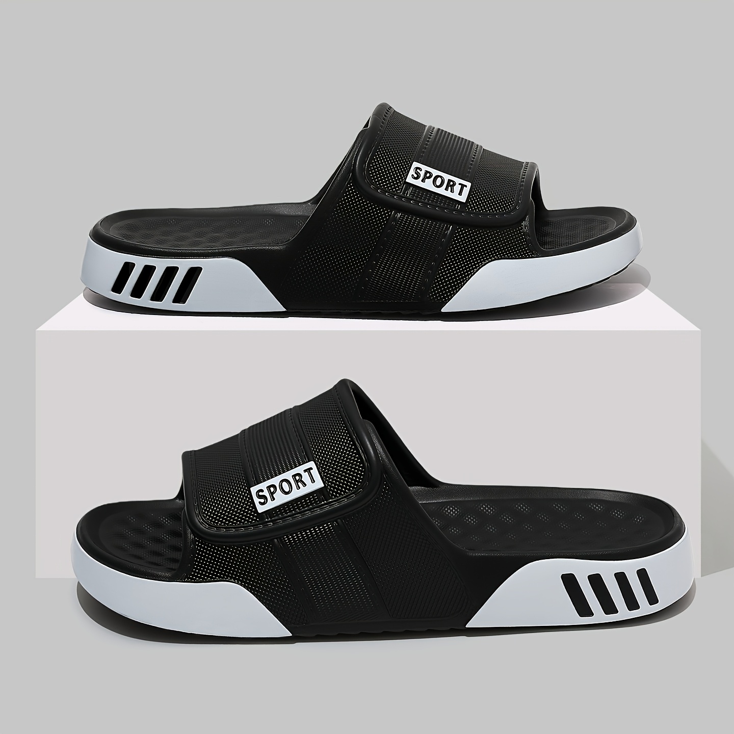 TEMU Unisex Comfortable Slippers | Slip-resistant, Quick-drying, Quiet Soft Sole For Bathroom And Home Use, Eva Material Casual Shoes, Suitable For ,