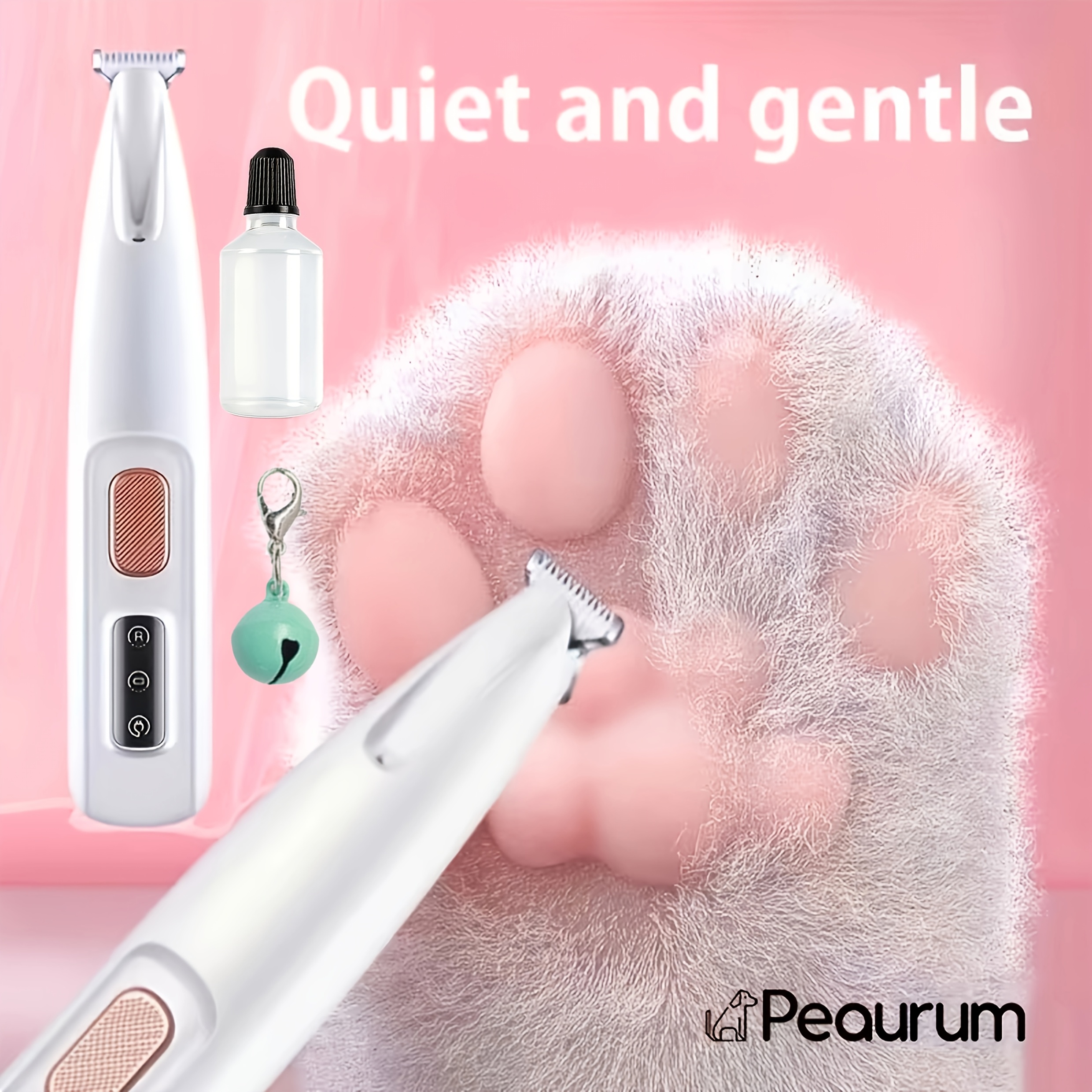TEMU Pet Grooming Claw Trimmer, Usb Charging - Led Light Small Pet Grooming Clipper, For Dogs And Cats, For Trimming Pet Claws, Eyes, Ears, Face, And