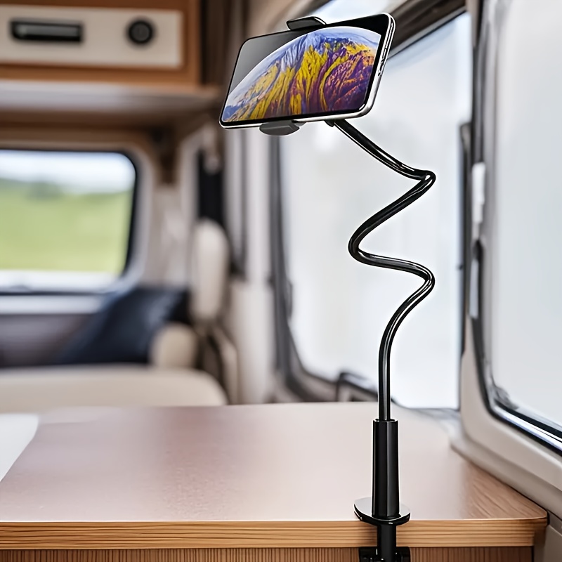 360° Rotating Bedside Phone Holder - Adjustable Angle, Ergonomic Design for Comfortable Use in Bed, White, Bedside Phone Holder, Bedtime Entertainment, Modern Accessory, Durable Plastic