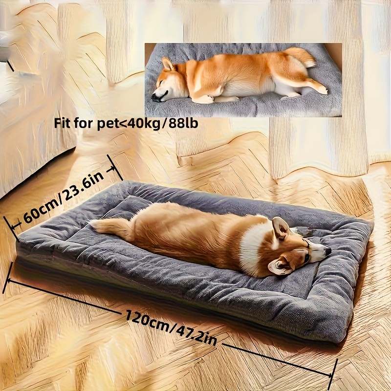 extra large plush dog bed sofa thick soft polyester pet mattress for small medium large dogs cats cushioned rectangular design with grid pattern   cozy furniture for indoor outdoor   furniture bed   furniture decorative pet item Product details 1