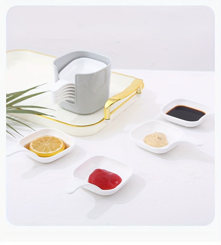 7pcs/set, Sauce Dish, Food Sauce Dish, Dipping Dish Set, Food Storage And Container, Steak Sauce Plate, Seasoning Dish, Cheese Sauce Bowl, Fruit Dish, Snack Dish, Creative Tomato Sauce Plates, Dipping Dish, Kitchen Supplies, Kitchen Accessories