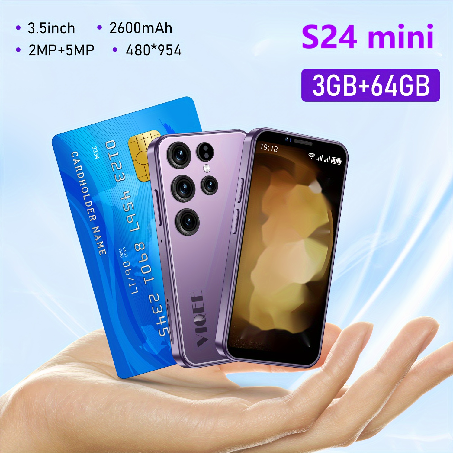 

New 3+64gb Smartphone, Small Smartphone, 3.5 Hd , 2600mah Battery, Sim, Facial , Phone Kids'