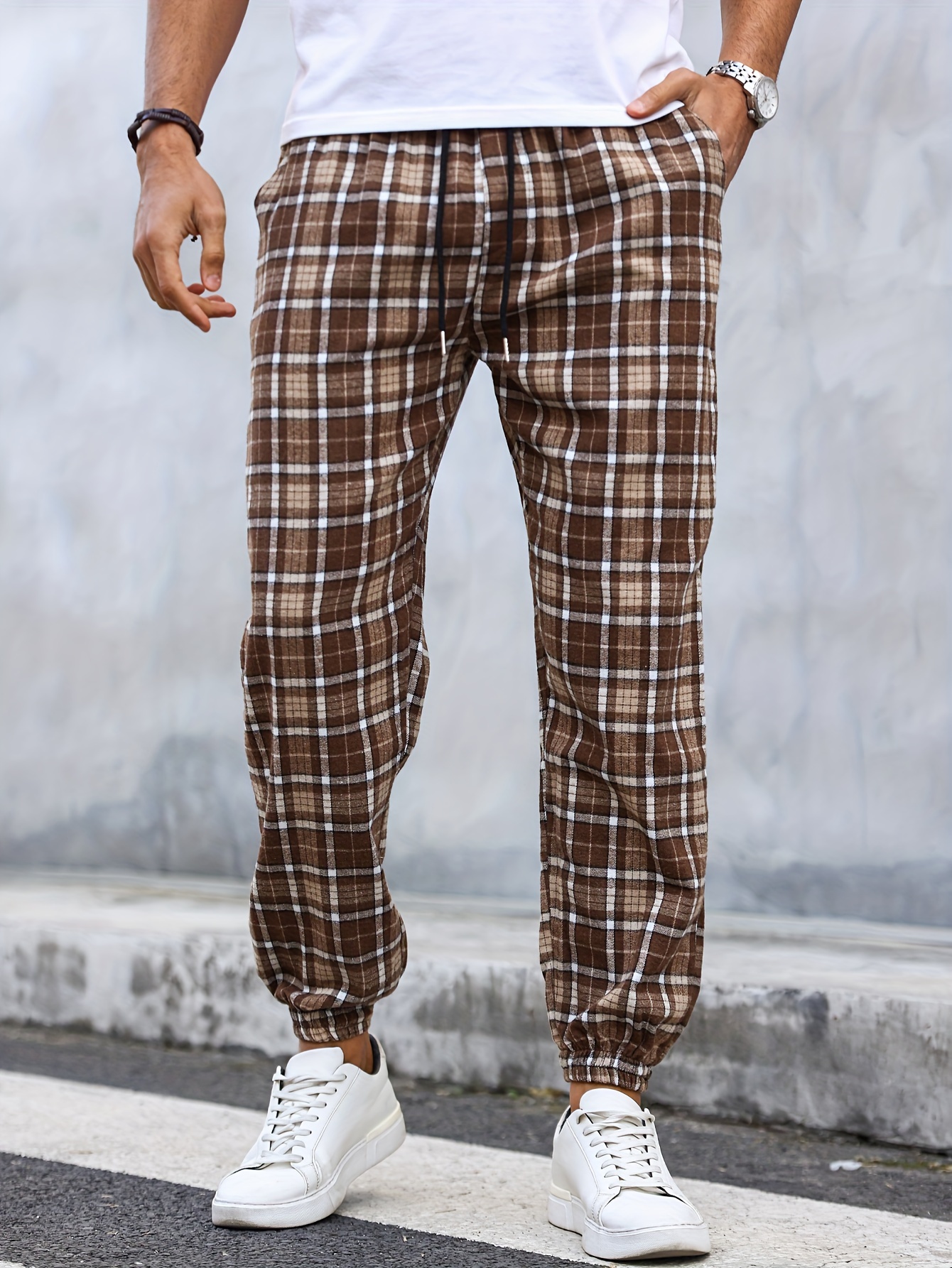Y2K Brown Checkerboard Pants