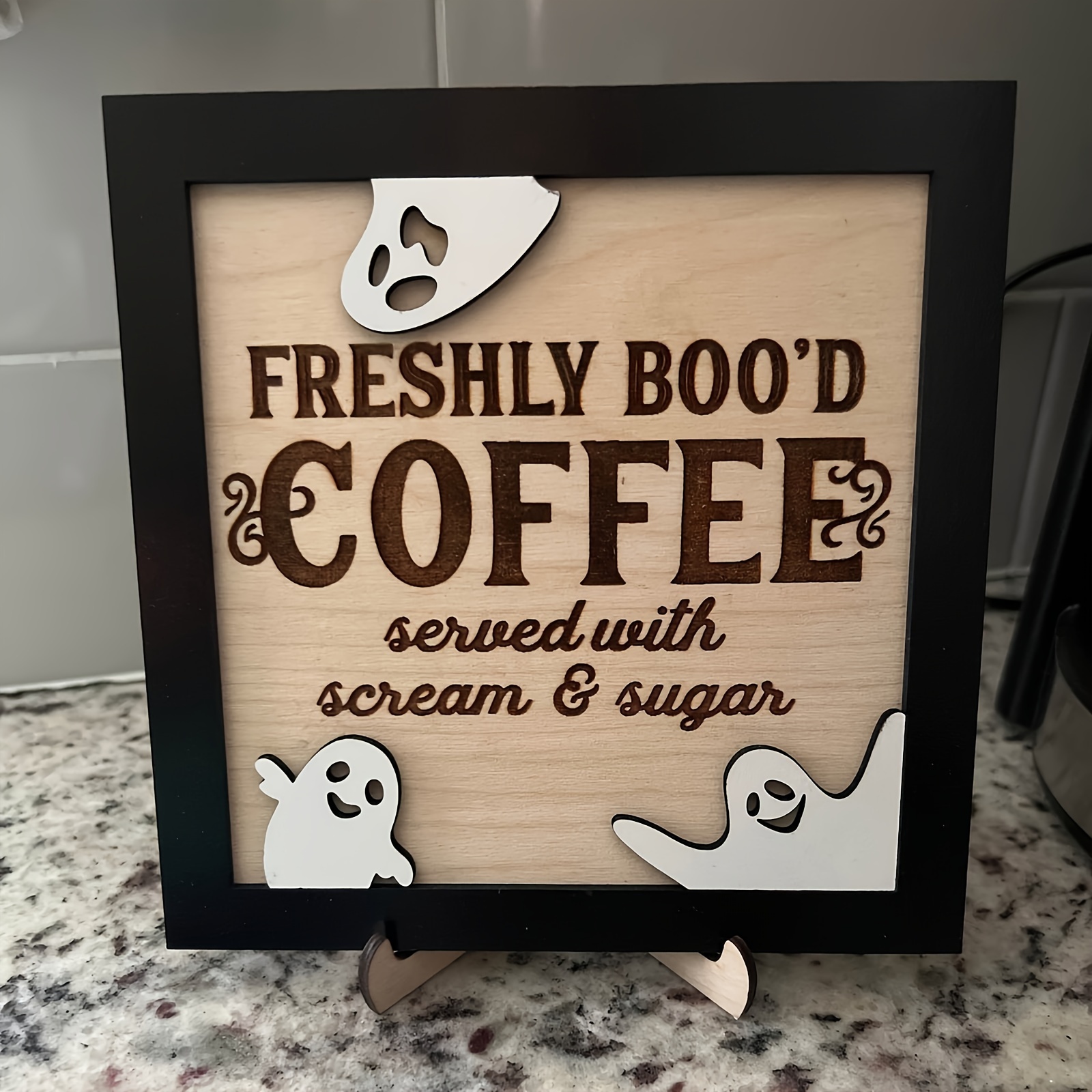 

Decor Boo' - Wooden Decorative Plaque, Cm - Fun Display For , No Required, Suitable 14+