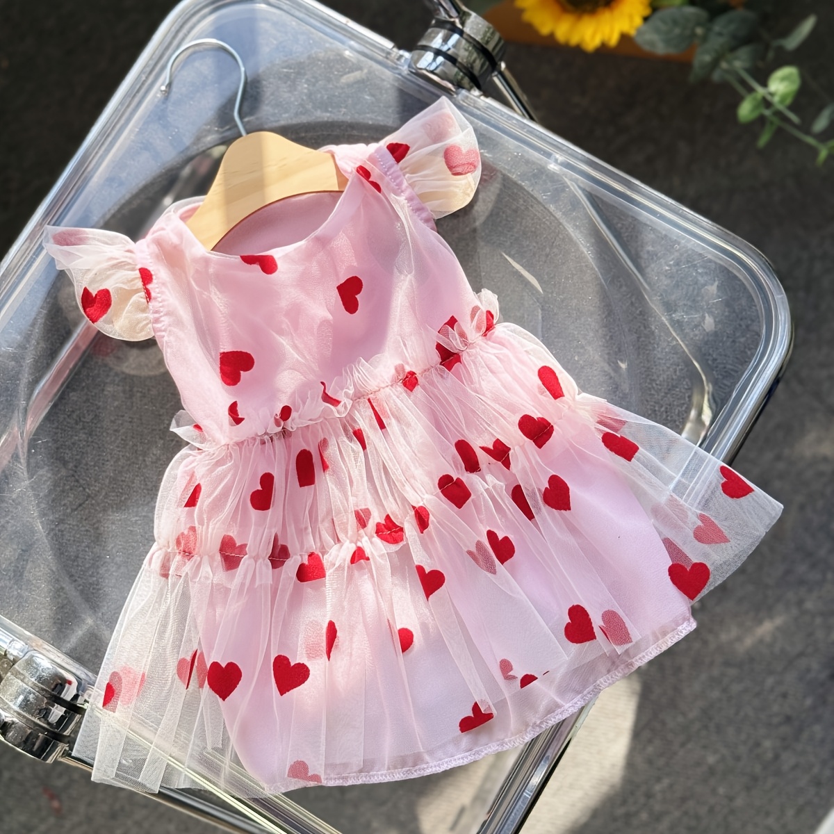 TEMU A Mesh Sleeve Dress Is Very Light, , And Breathable, Making It Suitable For Wearing Spring, Summer, And Like Valentine's Day.