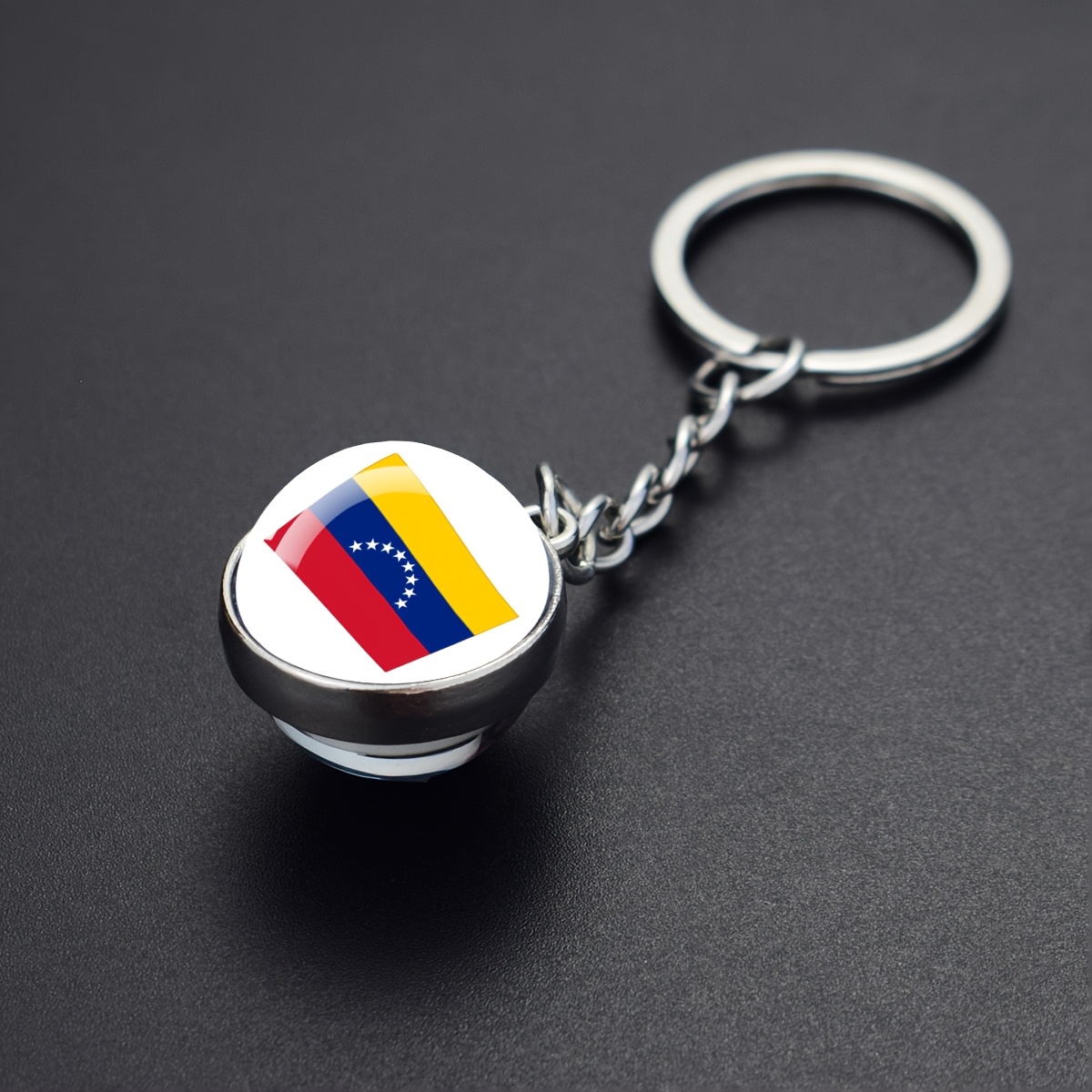 TEMU Llavero de de cristal de 1 pieza con de Venezuela de cara, llavero de coche, regalo para hombres, recuerdo de viaje, colgante decorativo