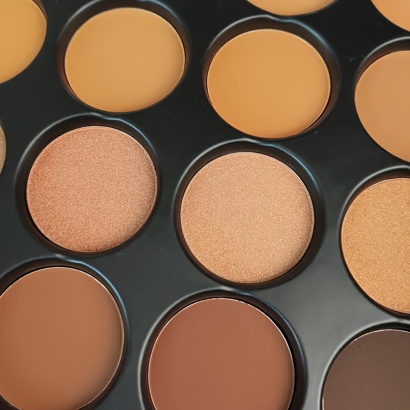 16-color/9-color Dark Bronze Palette, Matte, Shimmer, Foundation Color Palette, for Contouring, Concealing, Setting, Oil-control Foundation, Eyeshadow, Shading, Nose Contouring Palette, Matte Natural with Subtle Shimmer